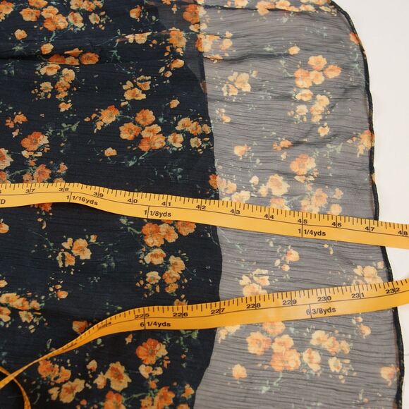 Zara Floral Print Chiffon Racer Blue Flowy Ruffle Summer Maxi Dress Sz M - Picture 10 of 14